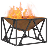Fire Pit Brown 50 x 50 x 35 cm Weathering Steel 858993