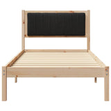 Bed Frame with Upholstered Headboard Black 90 x 200 cm 878286