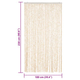 Fly Curtain Beige and White 100x230 cm Chenille 377345