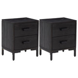 Bedside Cabinets 2 pcs Black 36x30x45 cm Solid Wood Pine 3120339