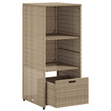 Garden Storage Cabinet Beige 50x55x115 cm Poly Rattan 365550