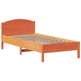 ZNTS Bookcase Bed without Mattress Wax Brown 75x190 cm Small Single Solid Wood Pine 3323169