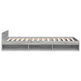 Bed Frame with Drawer without Mattress Grey Sonoma 75x190 cm Small Single 3280809