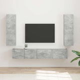 TV Cabinet Set Wall-mounted 3 pcs Concrete Grey Engineered Wood 3408982
