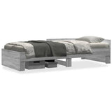 Bed Frame without Mattress Grey Sonoma 90x200 cm Engineered Wood 849584