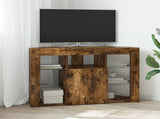Corner LED TV Cabinet 100x40x68cm Smoked Oak Engineered Wood 889790