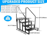 RV Step Stool, 4 Step, Hot Tub Steps with Handrail, Portable Pool, 660Lbs Heavy Duty 12781075