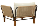 Garden Chair with Cushions Solid Acacia Wood & Rope Natural 42022079