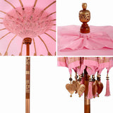 Balinese Parasol Pink x 260 cm Cotton and Wood 42006462