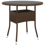 Garden Bistro Set Brown Poly rattan Standard Removable Covers 3095905