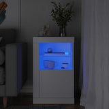 Side Cabinet with LED Lights White Engineered Wood 836630