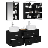 Bathroom Furniture Set 5 pcs Black Oak 3406912