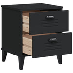 ZNTS Bedside Cabinet VIKEN Black Engineered Wood 374909