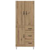 Highboard 2 pcs Artisan Oak Engineered Wood and Glass 3415852