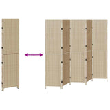 Room Divider Folding Manual Beige 242 x 180 cm Poly Rattan 42003676