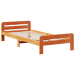 ZNTS Bed frame without Mattress Wax Brown 90x200 cm Solid Wood Pine 3309049