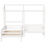 Bed and Bench Set with Roof without Mattress White 75x190 cm Small Single 3282184