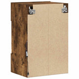 Wall Cabinets with LED Lights for TV 2 pcs Smoked Oak 40x30x60.5 cm 837087