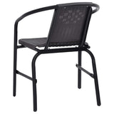 Garden Chair Set of 8 Black Plastic rattan, steel Stackable 3107705