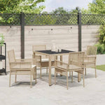 Garden Dining Set 5 pcs Beige Poly rattan 3334888