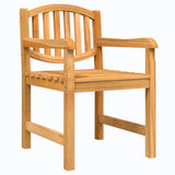 Garden Chair Set of 2 Natural Teak Solid Teak Wood Standard 364407