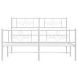 Metal Bed Frame without Mattress with Footboard White 135x190cm 355333
