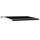 Manual Retractable Awning with LEDs Black and White 4 x 3 m 3419296