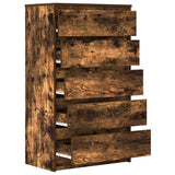 Drawer Cabinet Smoked Oak 60x36x103 cm Engineered Wood 823021