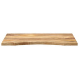 Desk Top with Curve 100x60x2.5 cm Solid Wood Rough Mango 370201