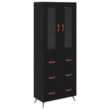 Highboard Cabinet with Shelf 2 pcs Black Oak Engineered Wood 3416071