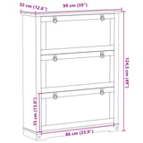 Shoe Cabinet Corona White 99 x 32 x 122 cm Solid Pine Wood 42024954