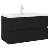 Sink Cabinet With Basin Black Engineered wood Medium Sink Cabinet 3071640