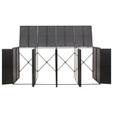 Quadruple Wheelie Bin Shed Black 274x80x117 cm Poly Rattan 319863