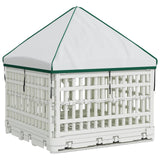 4 Panel Dog Playpen with Roof 122 x 106.5 x 82 cm Plastic White 42027216