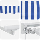 Manual Awning Frame with LEDs Blue and White 2.5 x 2 m 3420496