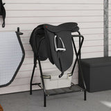 Saddle Rack Foldable Freestanding Black Iron 172441