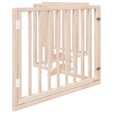 Dog Gate with Door Foldable 4 Panels 320 cm Poplar Wood 352177
