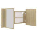 LED Bathroom Mirror Cabinet Sonoma Oak 90x12x45 cm Acrylic 804975