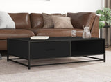 Coffee Table Black 90x57x35 cm Engineered Wood and Metal 848754