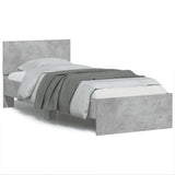 Bed Frame without Mattress with Headboard Concrete Grey 75x190 cm Small Single 838662
