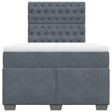 Box Spring Bed with Mattress Dark Grey 120x200 cm Velvet 3290889
