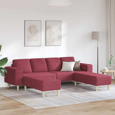Sofa Set 3 pcs Wine red Fabric 3335115
