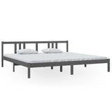 Bed Frame without Mattress Grey Solid Wood 200x200 cm 814906