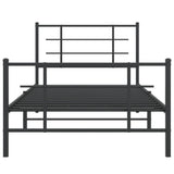 Bed Frame Black Powder-coated steel Single Bed Frame 355574