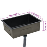 Handmade Kitchen Sink Black Stainless Steel 145084