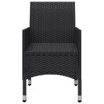 3 Piece Garden Dining Set with Cushions Black 3095890