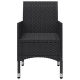 3 Piece Garden Dining Set with Cushions Black 3095890
