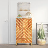 Highboard Brown and Black 60x33.5x100 cm Solid Wood Mango 356813
