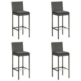 Garden Bar Stools with Cushions 4 pcs Grey Poly Rattan 316671