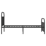 Bed Frame Black Steel Single Bed Frame Rectangular 353647